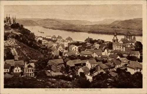 Ak Remagen am Rhein, Panorama, Apollinariskirche