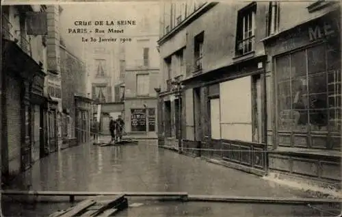 Ak Paris VI, Rue André Mazet, Die große Seineflut, Januar 1910