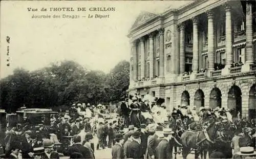 Ak Paris VIIIe Élysée, Hotel de Crillon, Draggs Day, The Departure