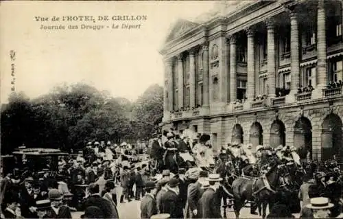 Ak Paris VIIIe Élysée, Hotel de Crillon, Draggs Day, The Departure