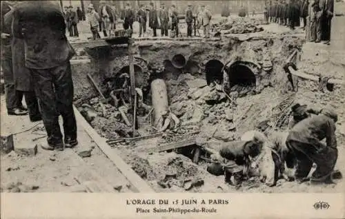 Ak Paris, Der Sturm vom 15. Juni, Place Saint-Philippe-du-Roule