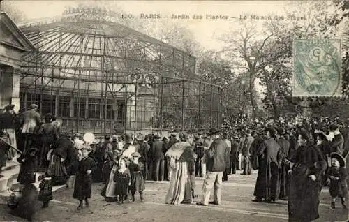 Ak Paris V, Jardin des Plantes, Haus der Affen