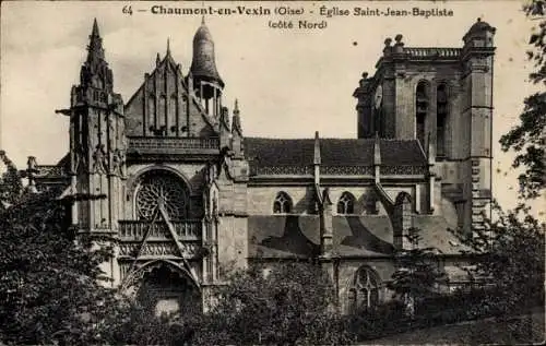 Ak Chaumont en Vexin Oise, Kirche Saint Jean Baptiste
