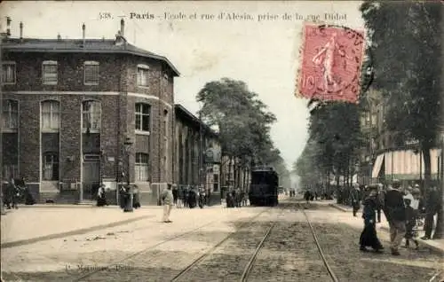 Ak Observatorium Paris XIV, Rue d’Alésia, Rue de Didot, Ecolet