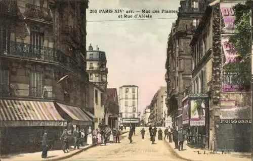 Ak Observatorium Paris XIV, Rue des Plantes und Rue d’Alesia