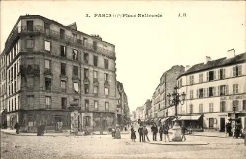 Ak Paris XIII., Place Nationale