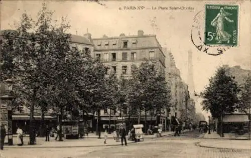 Ak Paris XV Vaugirard, Place Saint-Charles