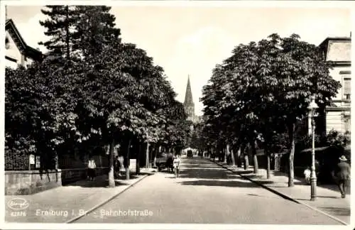 Ak Freiburg im Breisgau, Bahnhofstraße