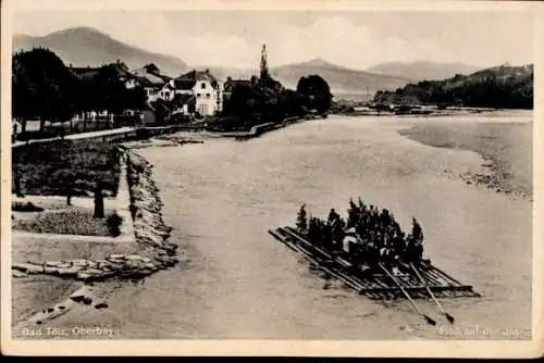 Ak Bad Tölz in Oberbayern, Floß auf der Isar