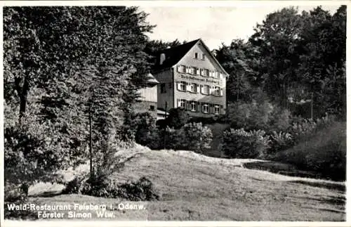 Ak Felsberg Lautertal im Odenwald, Wald-Restaurant , Förster Simon Wtw.