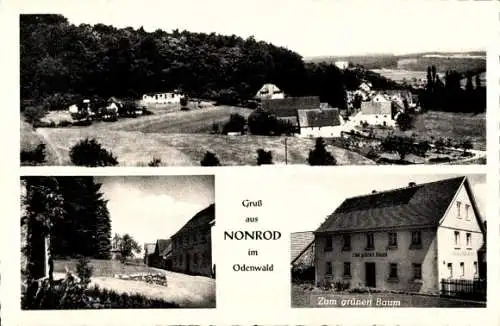 Ak Nonrod Fischbachtal im Odenwald Hessen, Gesamtansicht, Gasthaus Zum grünen Baum