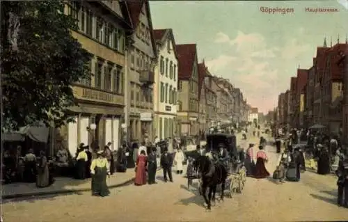 Ak Göppingen in Württemberg, Hauptstraße, Kutsche