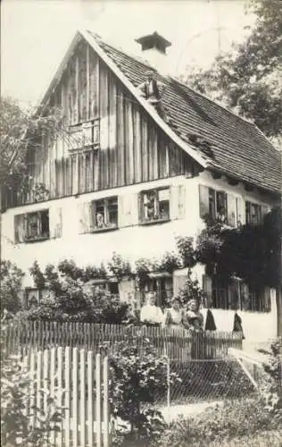 Foto Ak Bad Grönenbach im Allgäu, Wohnhaus, Anwohner