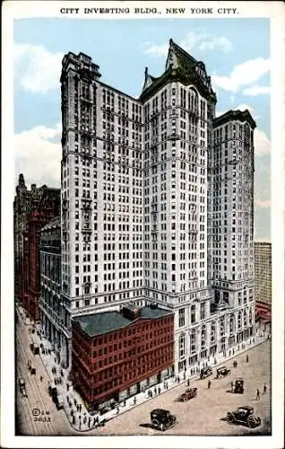 Ak New York City USA, City Investing Building, Wolkenkratzer