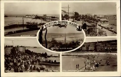 Ak Weston Super Mare North Somerset England, Pier, Panorama