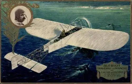 Präge Ak Blériot, Überquert den Ärmelkanal