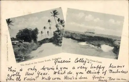Ak Barbados, Straße zum Crane Beach, Crane Coast