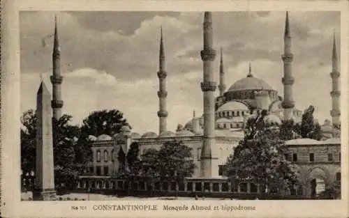 Ak Constantinople Türkei, Blick auf die Mosquee Sultan Ahmed, Hippodrome