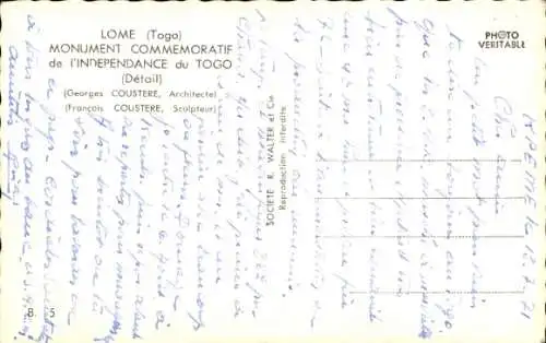 Ak Lome Togo, Denkmal für die Unabhängigkeit