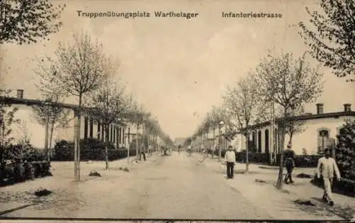 Ak Poznań Posen, Warthelager, Infanteriestraße