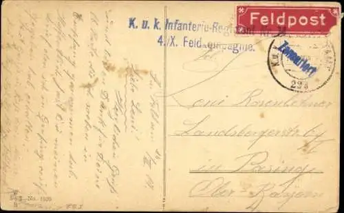 Ak In Kampf und Not, Treu bis zum Tod, Lorbeerzweig, Eichenlaub, 1. WK