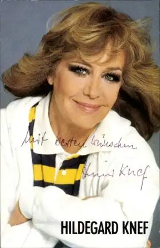 Ak Sängerin Hildegard Knef, Portrait, Autogramm, Philips-Schallplatten