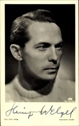 Ak Schauspieler Heinz Welzel, Portrait, Autogramm