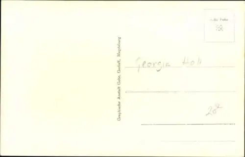 Ak Schauspielerin Georgia Holl, Portrait, Autogramm, Hut