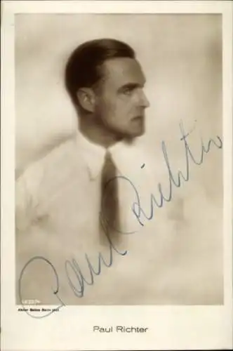 Ak Schauspieler Paul Richter, Portrait, Autogramm