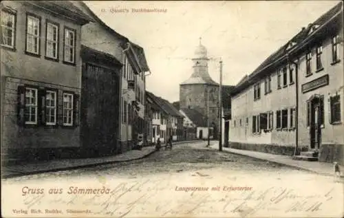 Ak Sömmerda in Thüringen, Langestraße, Erfurter Tor