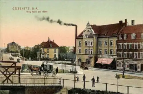 Ak Gößnitz in Thüringen, Weg nach der Bahn, Altenburger Haus