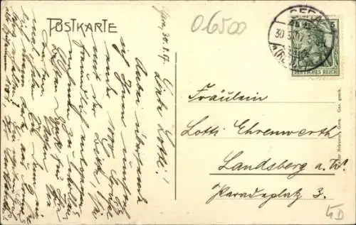 Passepartout Ak Gera in Thüringen, Theaterplatz, Kriegerdenkmal