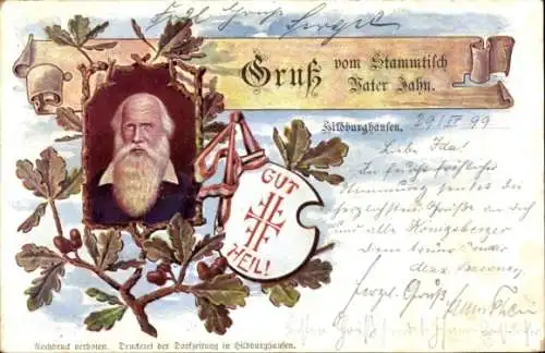 Ak Hildburghausen in Thüringen, Stammtisch Turnvater Jahn, Eichenlaub