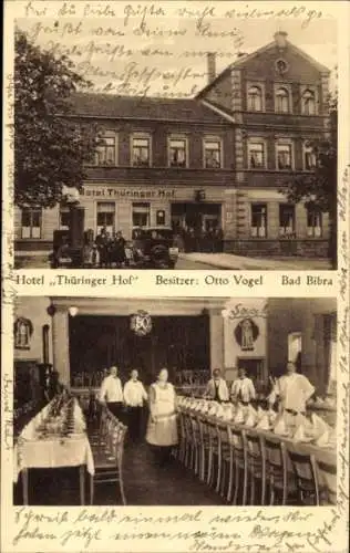 Ak Bad Bibra im Burgenlandkreis, Hotel Thüringer Hof, Saal, Kellner