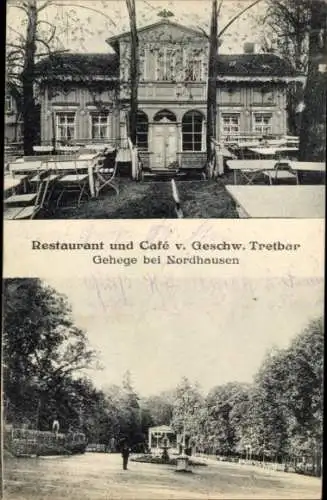 Ak Nordhausen am Harz, Gehege, Restaurant und Cafe Geschwister Tretbar