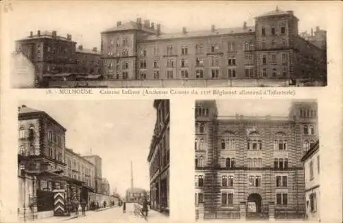Ak Mulhouse Mülhausen Elsass Haut Rhin, Kaserne Lefevre, 112. deutsches Infanterie-Regiment