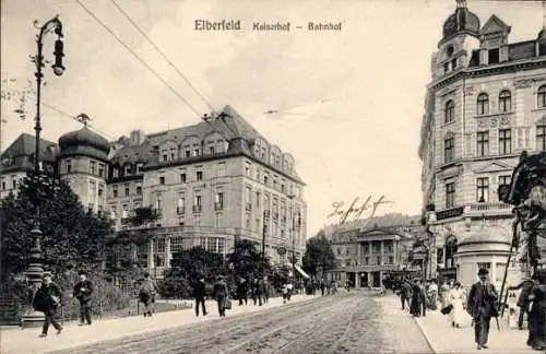 Ak Elberfeld Wuppertal, Kaiserhof, Bahnhof