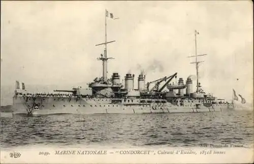 Ak Französisches Kriegsschiff, Condorcet, Cuirassé d'Escadre