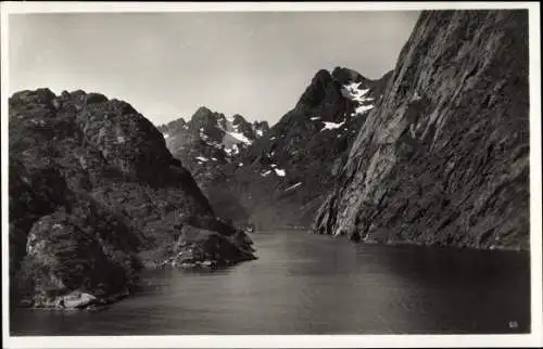 Ak Trollfjord Norwegen, Blick auf den Fjord
