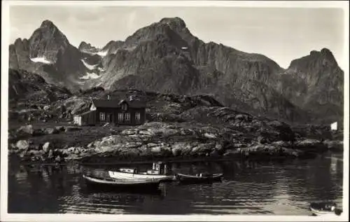 Ak Lofoten Norwegen, Hütte, Boote