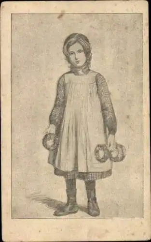 Künstler Ak Dänemark, Kinderhilfstag 1905, Mädchen