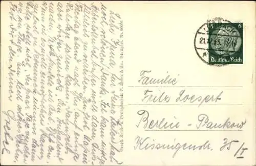 Ak Heimwärts, Mann auf Skiern