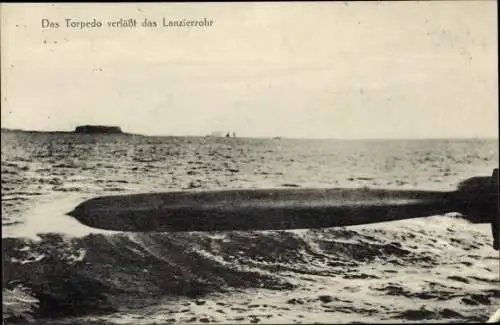 Ak Deutsches Kriegsschiff, Torpedo verlässt das Lanzierrohr