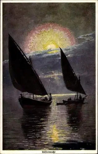 Künstler Ak Rogge, Th., Küstenwacht, zwei Segelboote, Primus 1151