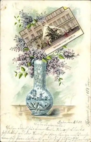 Litho Berlin Mitte, Schlossbrunnen, Blumenvase