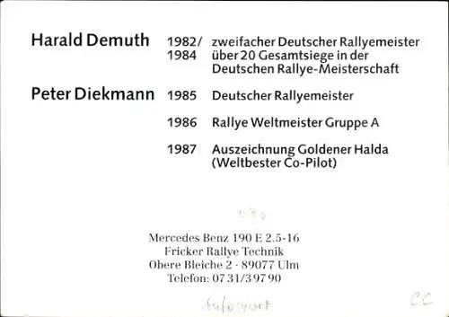 Ak Motorrennsport, Harald Demuth und Peter Diekmann