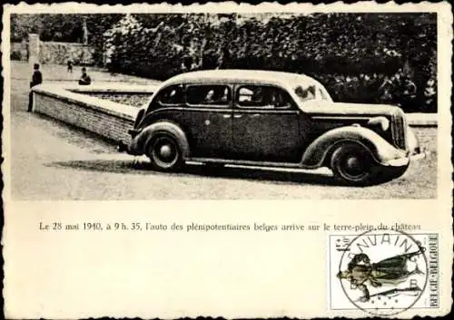 Ak Am 28. Mai 1940 traf das Auto der belgischen Bevollmächtigten auf dem Gelände des Schlosses ein
