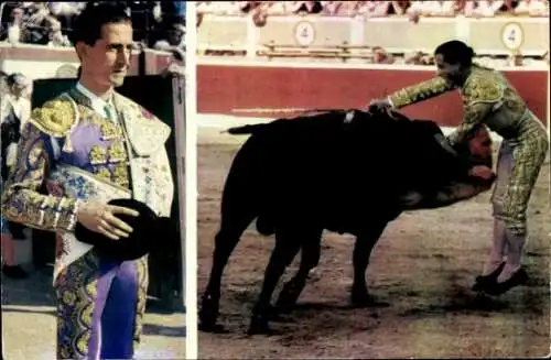 Ak Stierkampf, Torero in Uniform, Arena