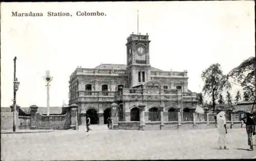 Ak Colombo Ceylon Sri Lanka, Maradana Bahnhof