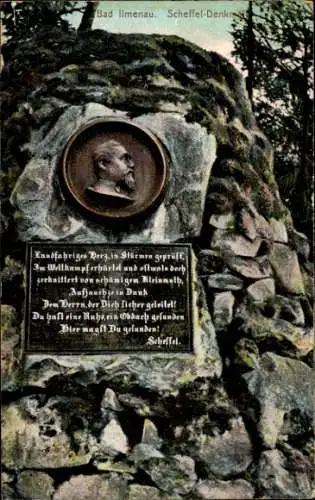 Ak Ilmenau Thüringen, Blick auf das Scheffeldenkmal